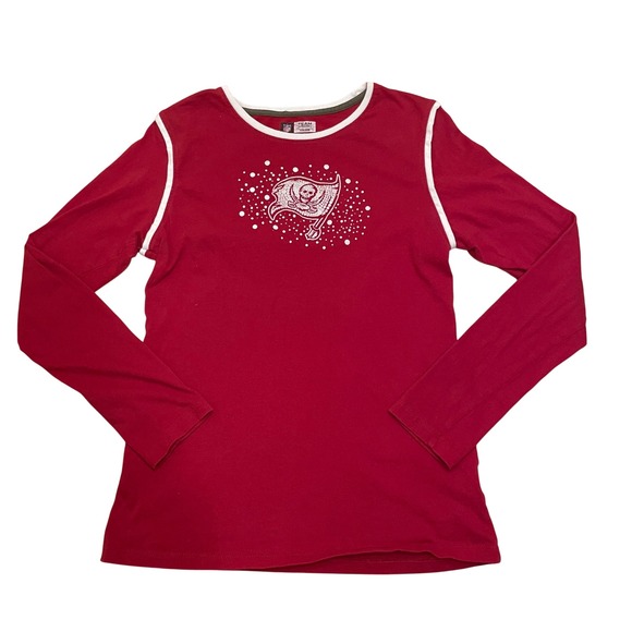 NFL Team Apparel Tampa Bay Buccaneers Rhinestone Long Sleeve Top Graphic‎ Tee M - Picture 1 of 8